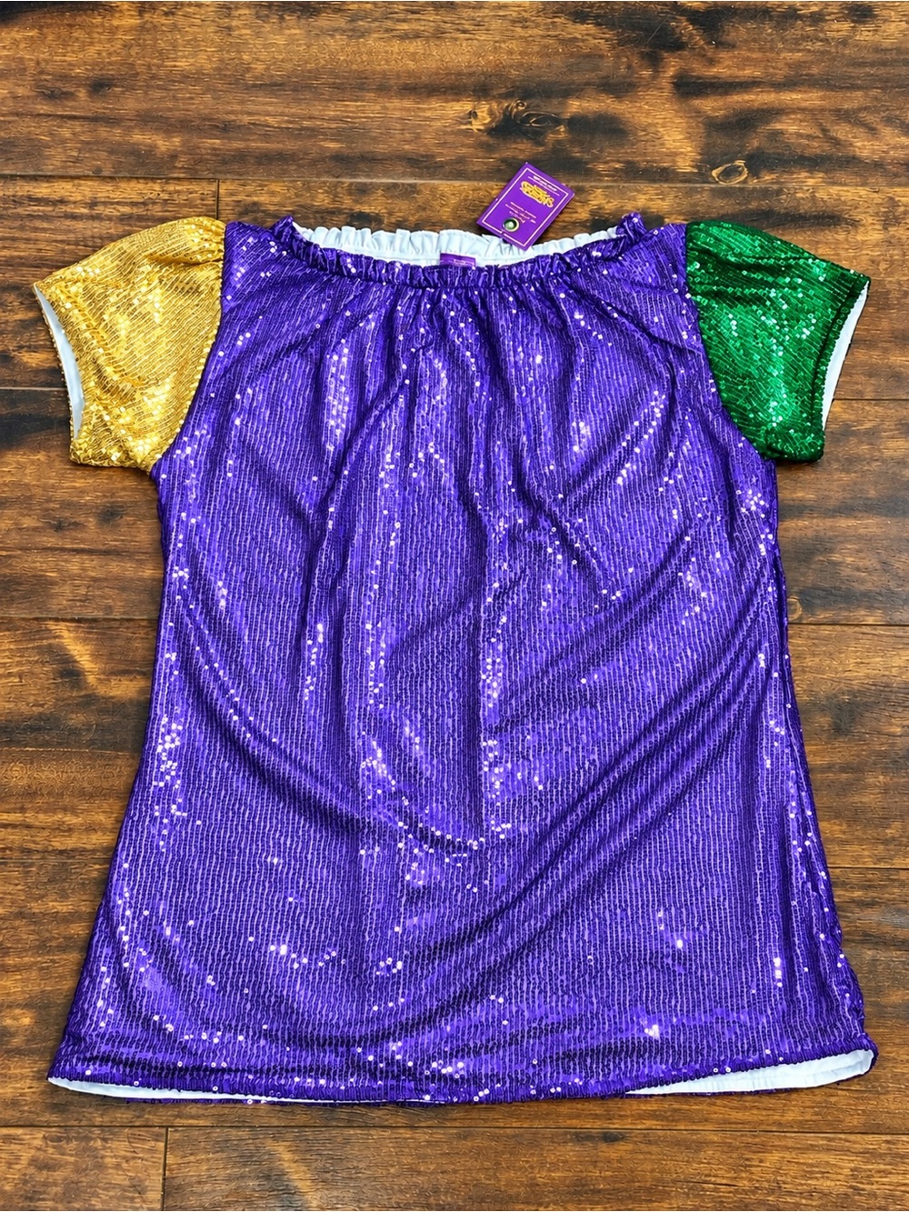 ✨Mardi Gras Sequin Top Purple Green Gold L/XL NWT Halloween Costume